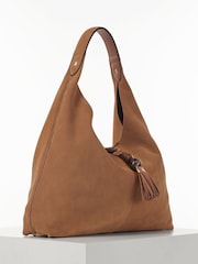 Luella Grey Brown Pandora Suede Hobo Bag - Image 4 of 4