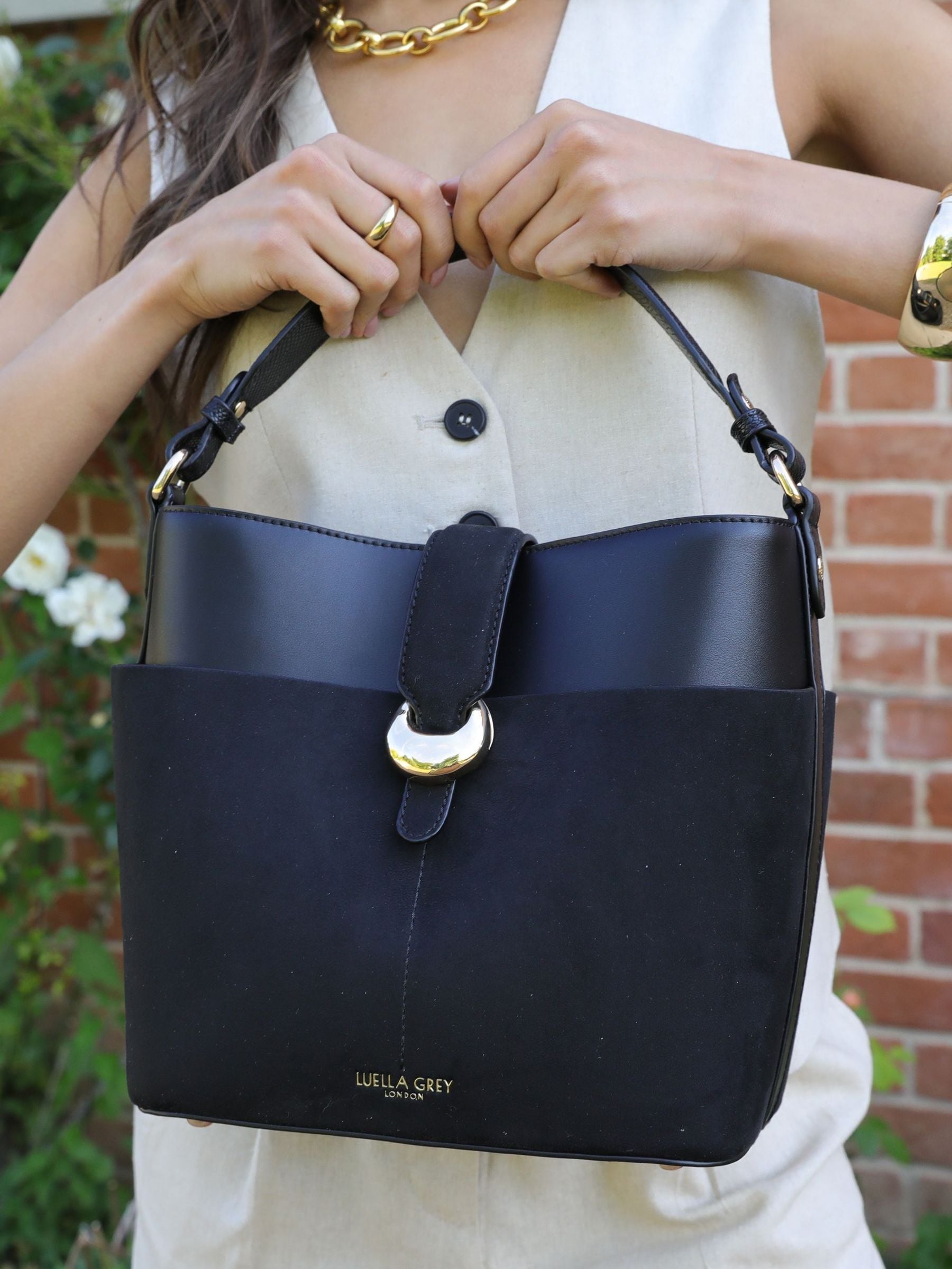 Luella Grey Women's Black 'Indra' Bucket Crossbody In - Image 1