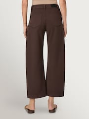 Paige Arellia Barrel Leg Rich Chocolate Jeans With Tie - Image 2 of 5