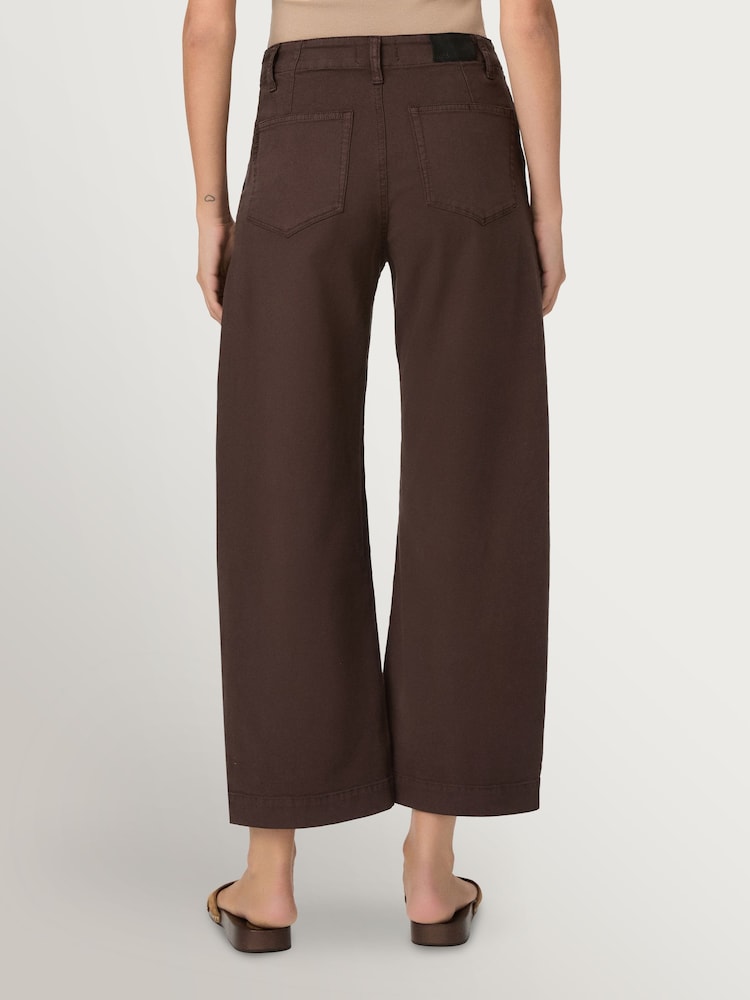 Paige Arellia Barrel Leg Rich Chocolate Jeans With Tie - Image 2 of 5 Paige Arellia Barrel Leg Rich Chocolate Jeans With Tie - Image 2 of 5