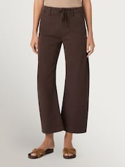 Paige Arellia Barrel Leg Rich Chocolate Jeans With Tie - Image 3 of 5