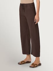 Paige Arellia Barrel Leg Rich Chocolate Jeans With Tie - Image 4 of 5