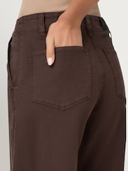 Paige Arellia Barrel Leg Rich Chocolate Jeans With Tie - Image 5 of 5
