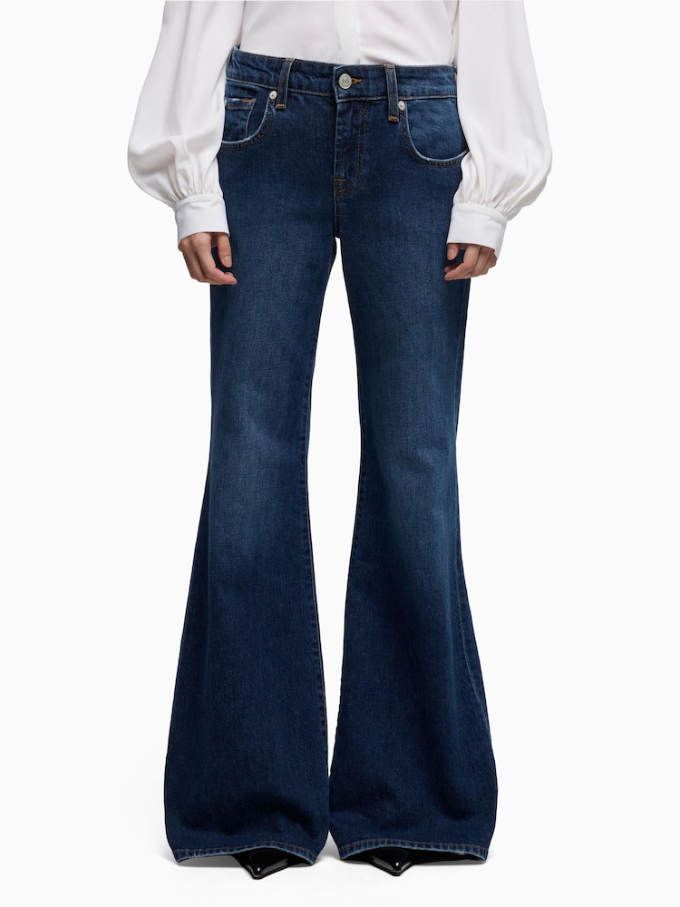 7 For All Mankind Low Rise Flare Indiglow Jeans - Image 2 of 6