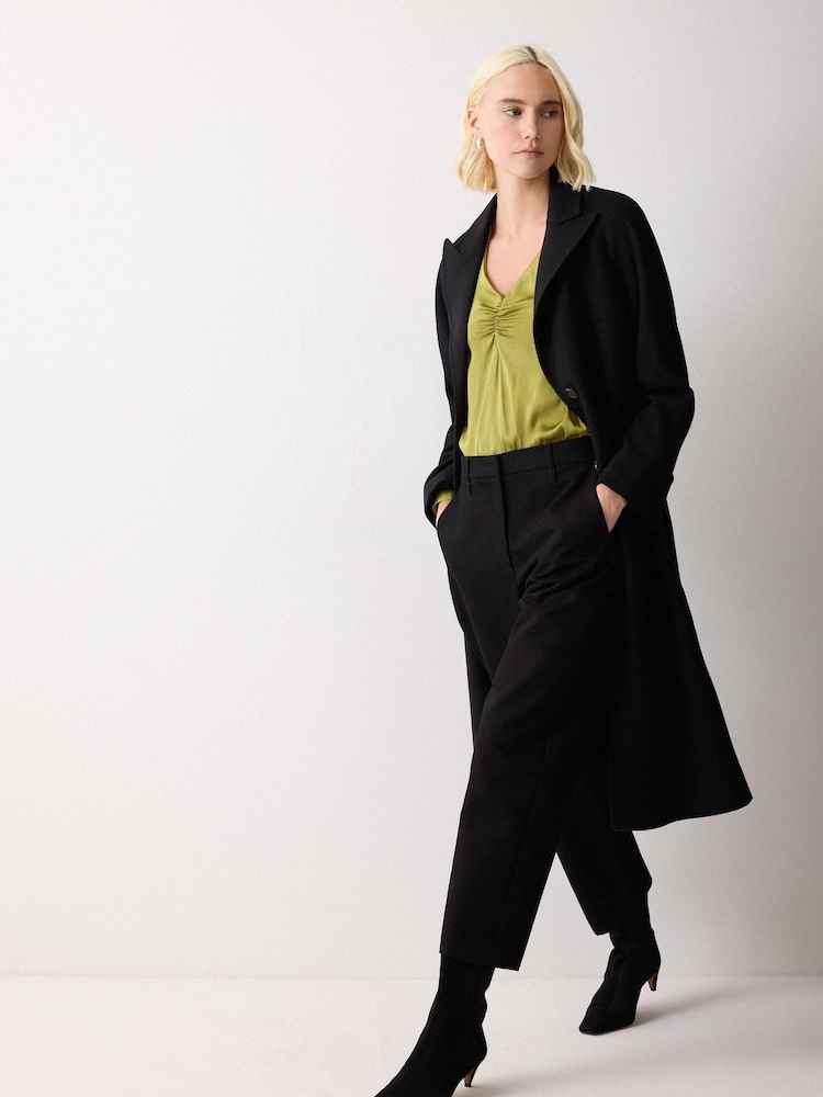 Jigsaw Green Satin Frill Top - Image 2 of 5 Jigsaw Green Satin Frill Top - Image 2 of 5