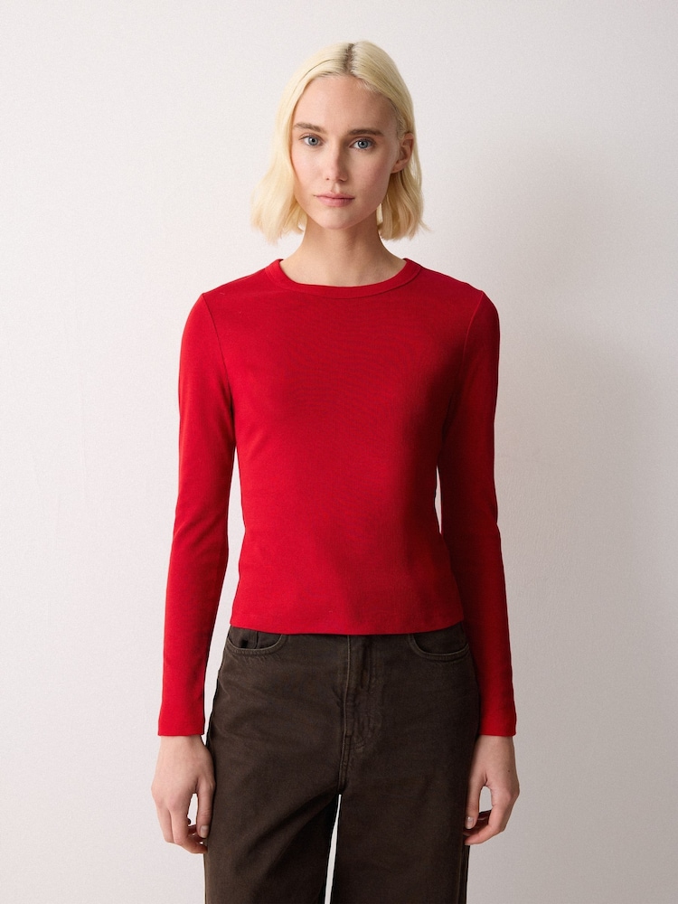 Jigsaw Red Long Sleeve Fine Cotton Baby T-Shirt - Image 1 of 6 Jigsaw Red Long Sleeve Fine Cotton Baby T-Shirt - Image 1 of 6