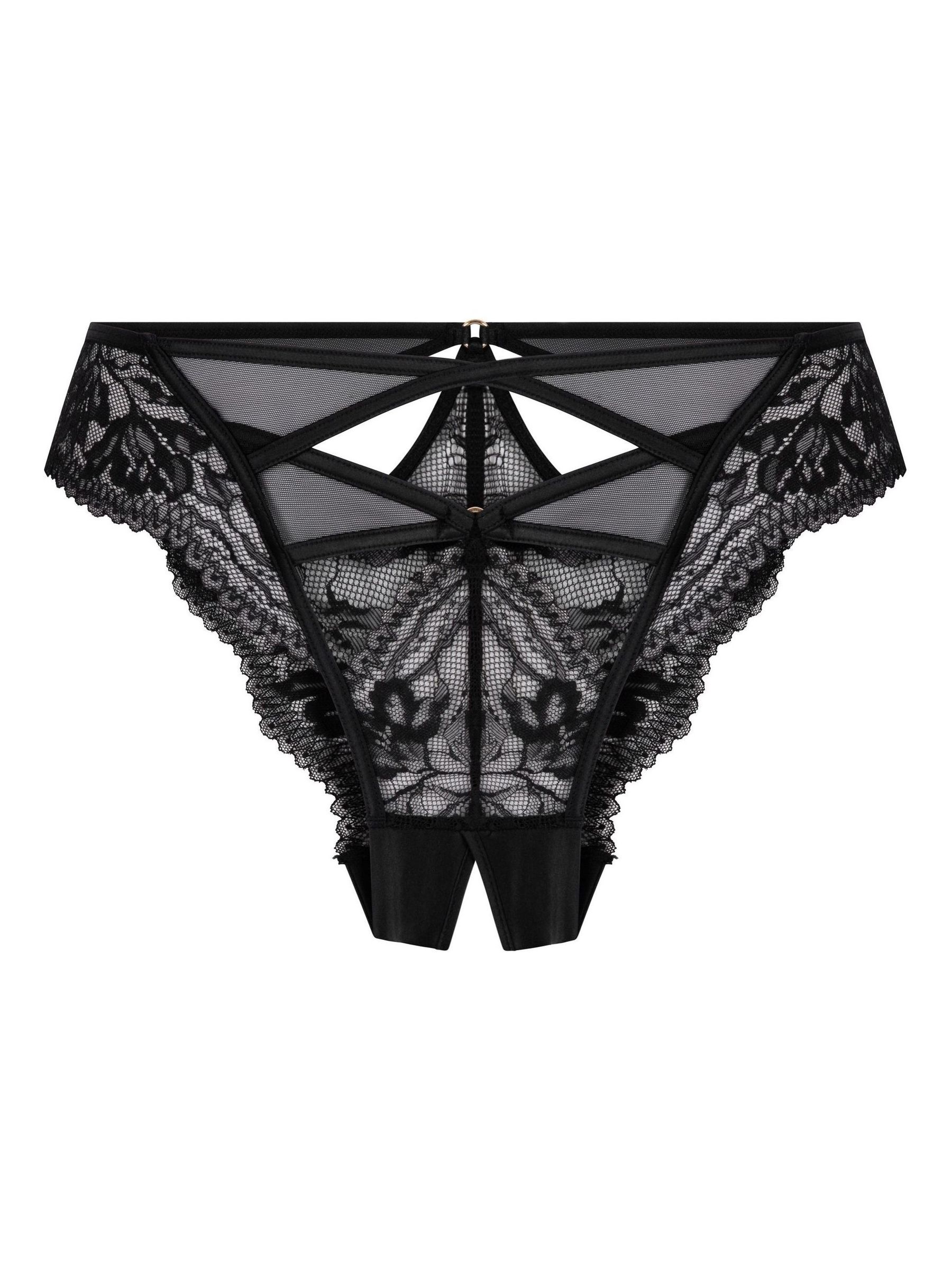 Buy Hunkemöller Black Amel Open Crotch Brazilian Knickers from the