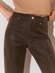 Շոկոլադե շագանակագույն - Lipsy Suedette Straight Leg Jeans - Պատկեր 3 6-ից