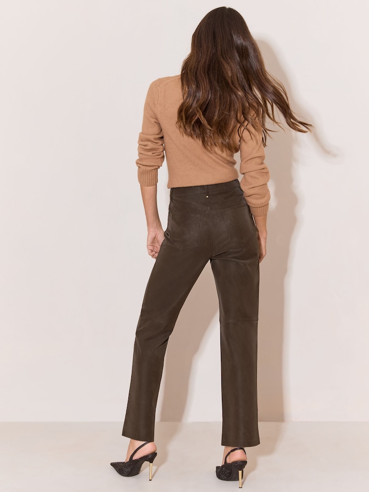 Շոկոլադե շագանակագույն - Lipsy Suedette Straight Leg Jeans - Պատկեր 6 6-ից