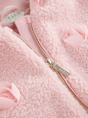 Baker by Ted Baker Pink 3D Corsage Borg Hooded Fleece - Image 11 of 13