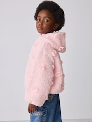 Baker by Ted Baker Pink 3D Corsage Borg Hooded Fleece - Image 2 of 13