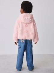 Baker by Ted Baker Pink 3D Corsage Borg Hooded Fleece - Image 4 of 13