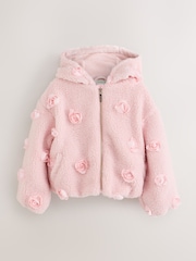 Baker by Ted Baker Pink 3D Corsage Borg Hooded Fleece - Image 7 of 13