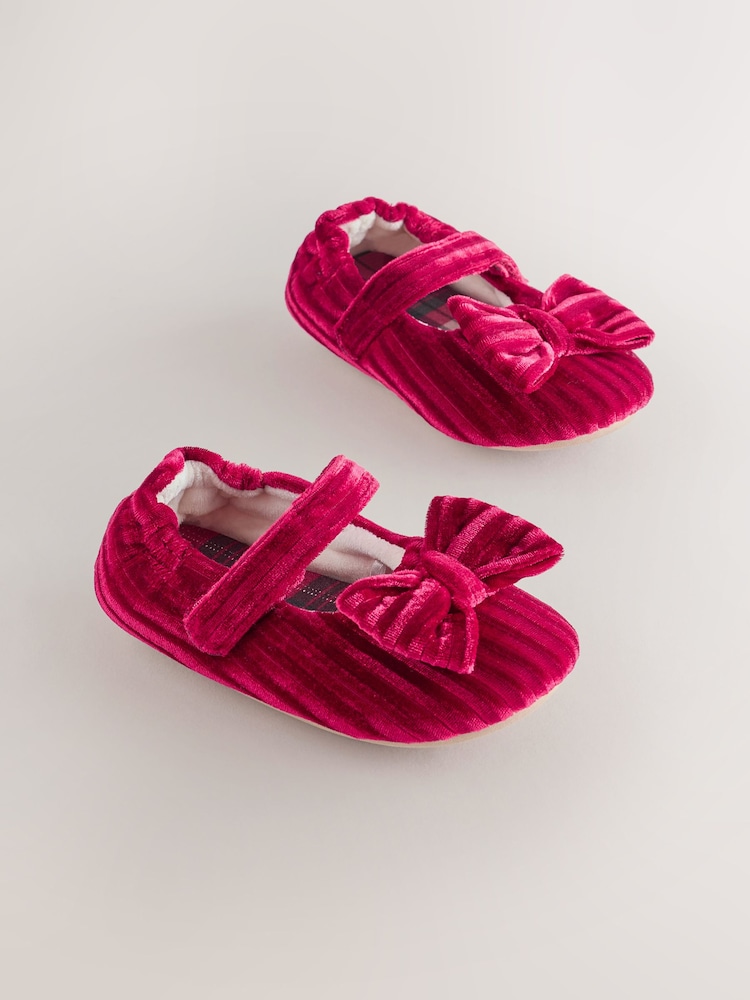 Red Bow Mary Jane Slippers - Image 1 of 5 Red Bow Mary Jane Slippers - Image 1 of 5