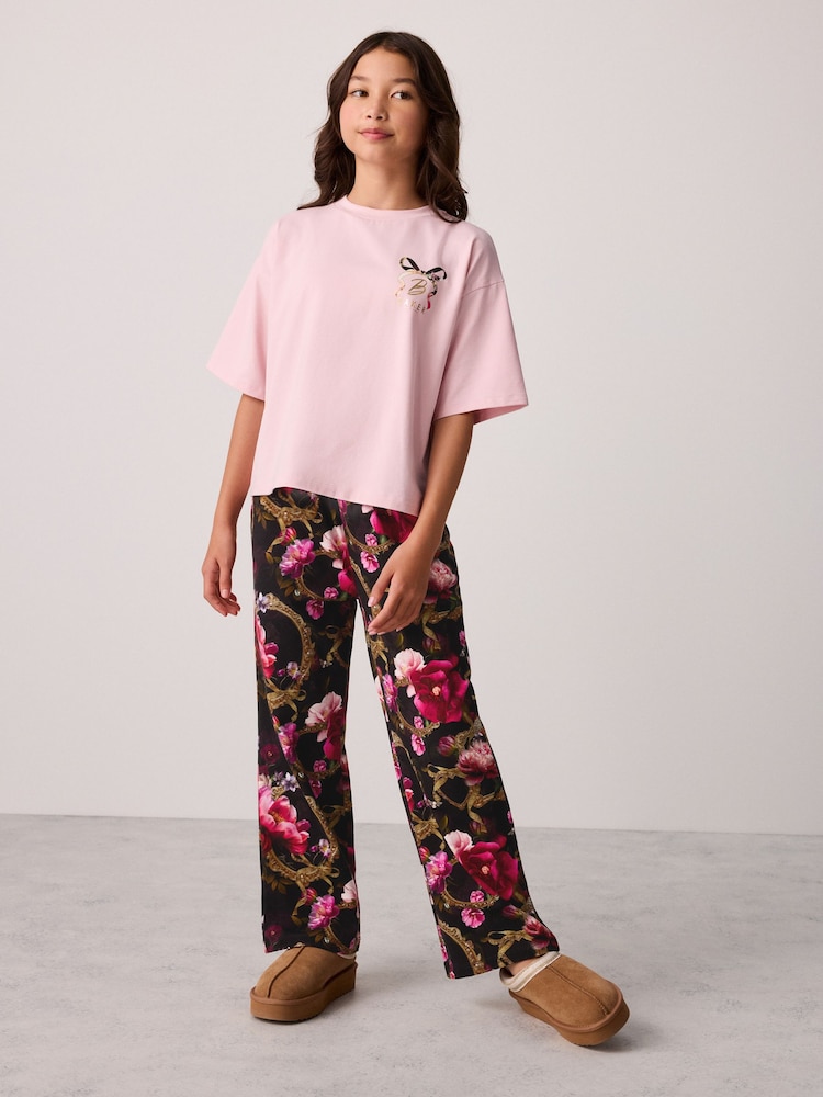 Baker by Ted Baker Pink 2 Piece Frame Printed Pyjamas Set - Image 2 of 8