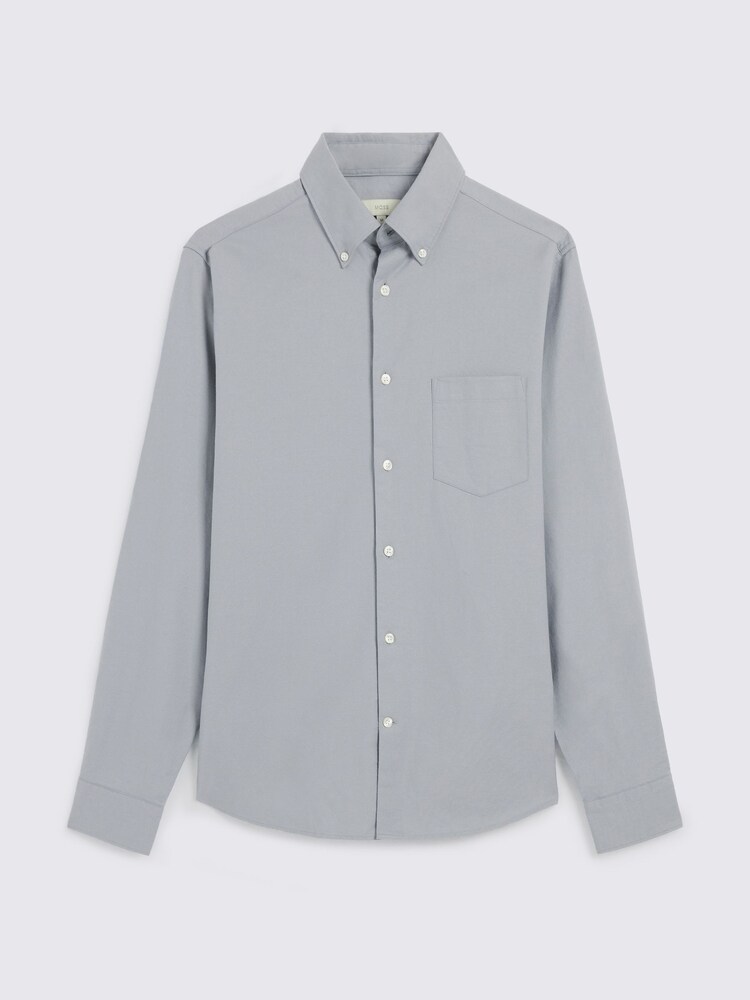 MOSS Grey Washed Oxford Shirt - Image 4 of 4 MOSS Grey Washed Oxford Shirt - Image 4 of 4