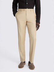MOSS Latte Tailored Fit Italian Twill Suit Trousers - Image 1 of 3