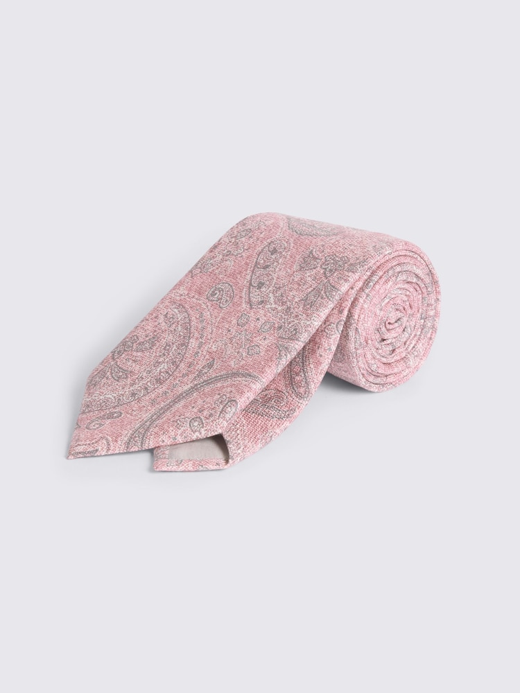 MOSS Pink Bottinelli Silk Paisley Tie - Image 1 of 2