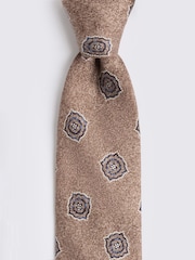 MOSS Brown Bottinelli Silk Medallion Tie - Image 2 of 2