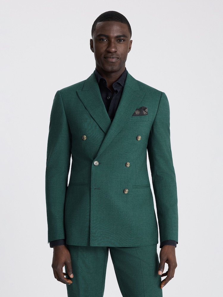 MOSS Green Marl Slim Fit Suit Jacket - Image 1 of 4