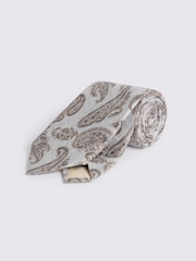 MOSS Blue Bottinelli Silk Paisley Tie - Image 1 of 2