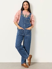 FatFace Blue Denim P GARDENER Dungarees - Image 1 of 5