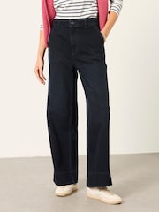 FatFace Hove Dark Teal Blue Petite Wide Leg Jeans - Image 1 of 6