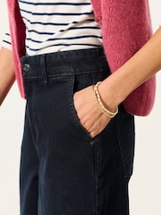 FatFace Hove Dark Teal Blue Petite Wide Leg Jeans - Image 3 of 6