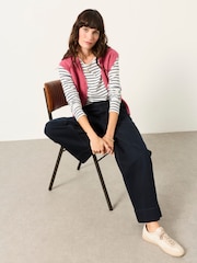 FatFace Hove Dark Teal Blue Petite Wide Leg Jeans - Image 5 of 6