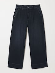 FatFace Hove Dark Teal Blue Petite Wide Leg Jeans - Image 6 of 6