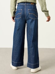FatFace Hove Dark Denim Blue Petite Wide Leg Jeans - Image 2 of 6
