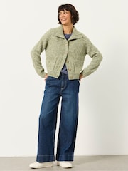 FatFace Hove Dark Denim Blue Petite Wide Leg Jeans - Image 4 of 6