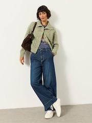 FatFace Hove Dark Denim Blue Petite Wide Leg Jeans - Image 5 of 6