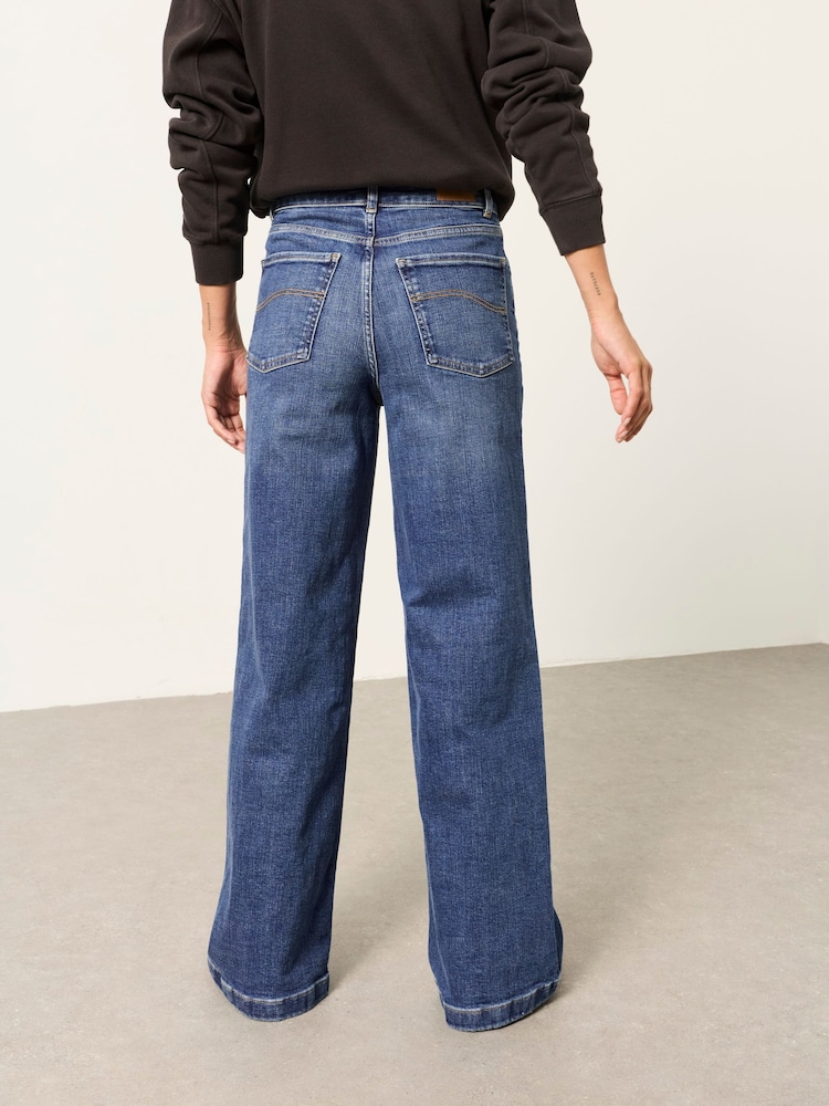 FatFace Welling Indigo Blue Petite Wide leg Jeans - Image 2 of 7 FatFace Welling Indigo Blue Petite Wide leg Jeans - Image 2 of 7