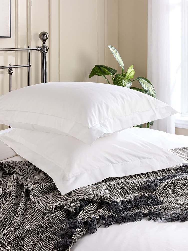 Hotel Pure Luxury White 5 Star Oxford Pillowcase Pair - Image 1 of 6