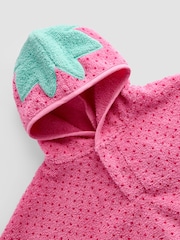 JoJo Maman Bébé Pink Strawberry Hooded Poncho Towel - Image 3 of 4