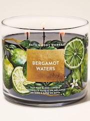Bath & Body Works Bergamot Waters 3 Wick Candle 411g - Image 1 of 3