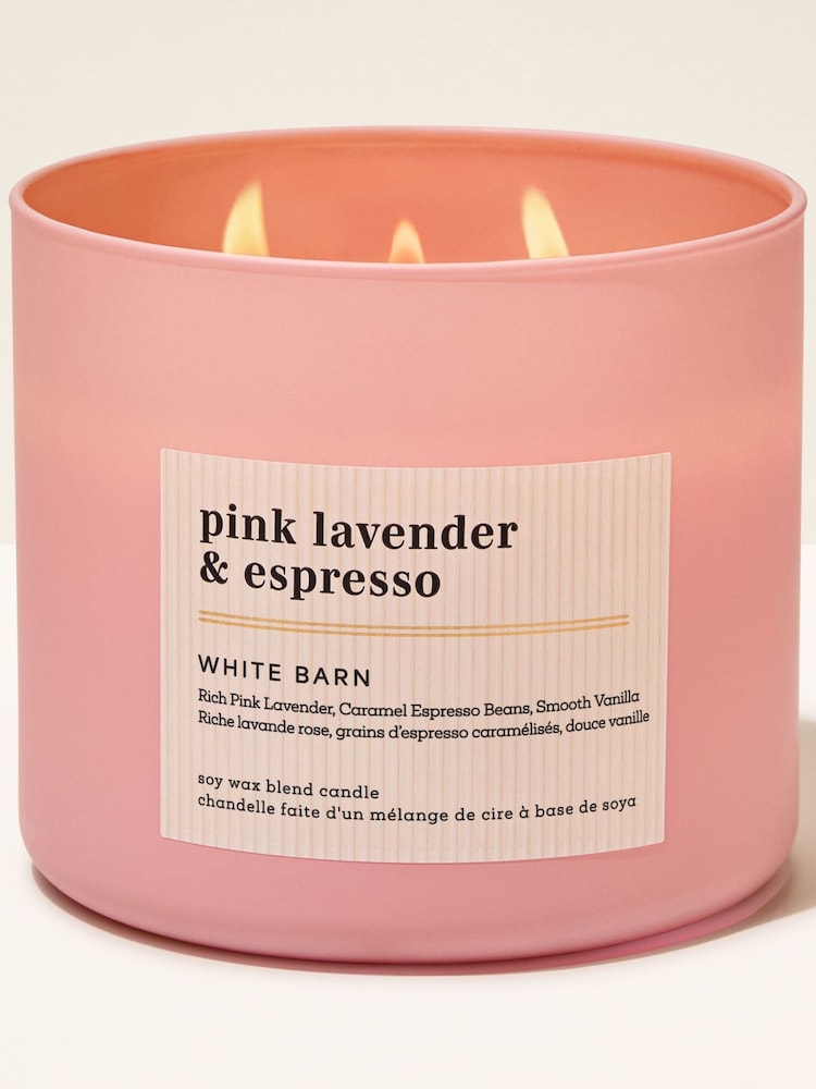 Bath & Body Works Pink Lavender & Espresso 3 Wick Candle 411g - Image 1 of 3