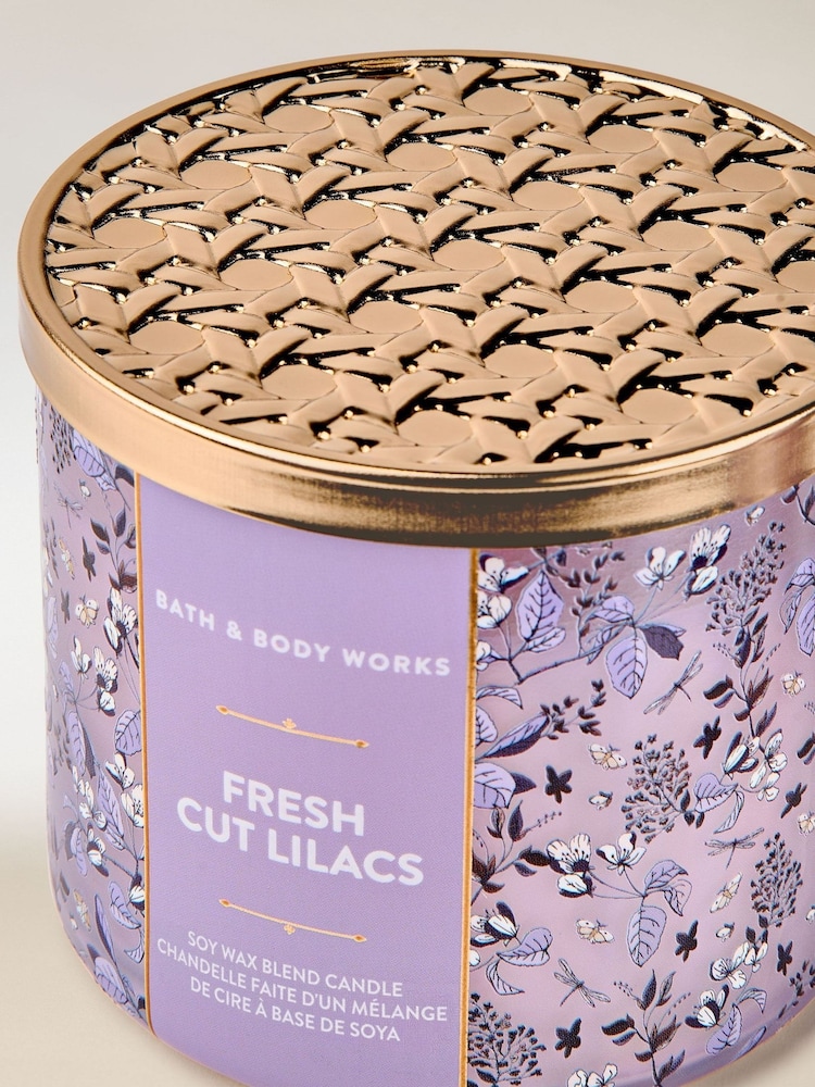 Bath & Body Works Fresh Cut Lilacs 3 Wick Candle 411g - Image 2 of 2
