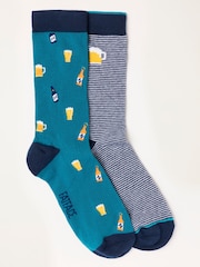 FatFace Multi 2 Pack Beer Socks in a Can - Image 3 of 3