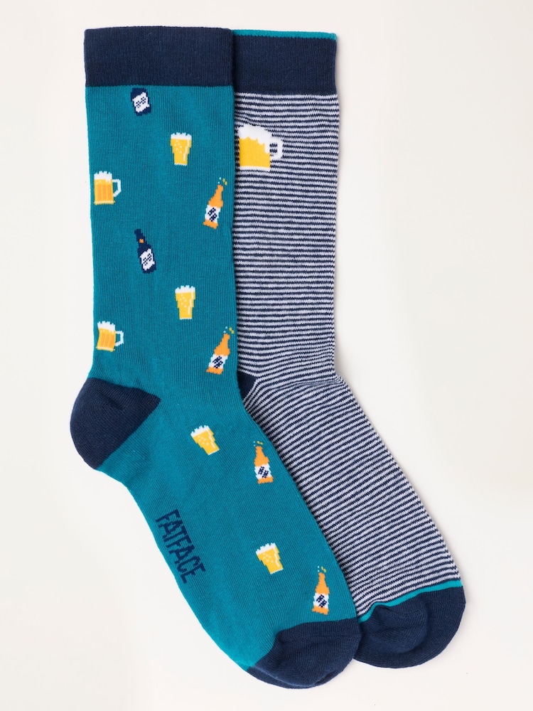 FatFace Multi 2 Pack Beer Socks in a Can - Image 3 of 3 FatFace Multi 2 Pack Beer Socks in a Can - Image 3 of 3