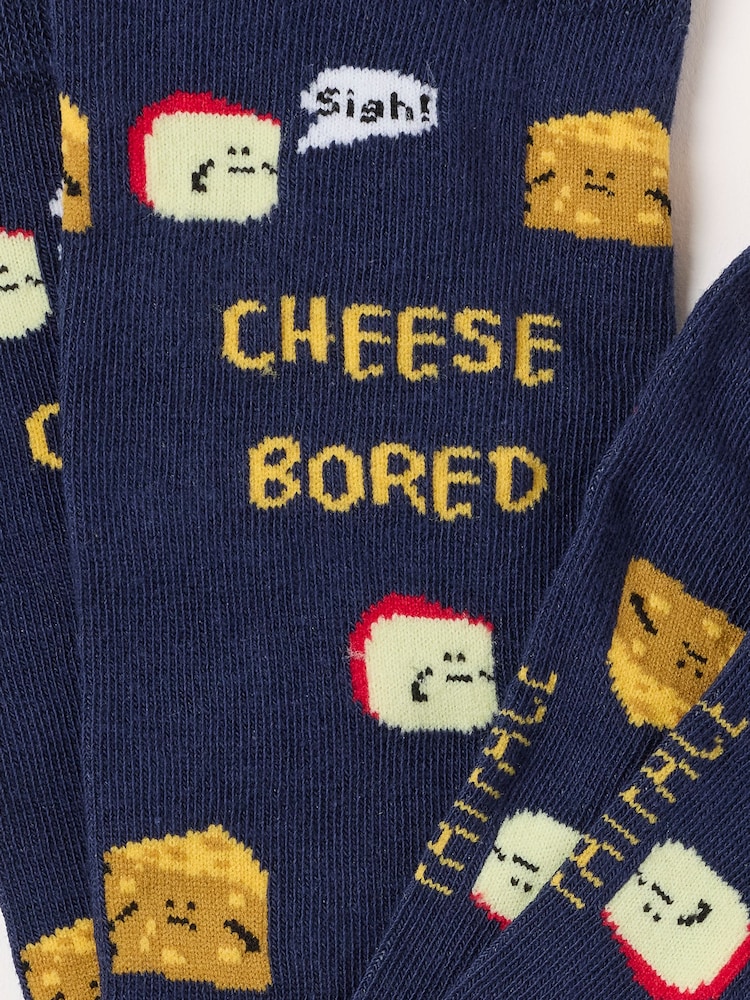 FatFace Multi 1 Pack Cheese Bored Socks in a Box - Image 3 of 3 FatFace Multi 1 Pack Cheese Bored Socks in a Box - Image 3 of 3