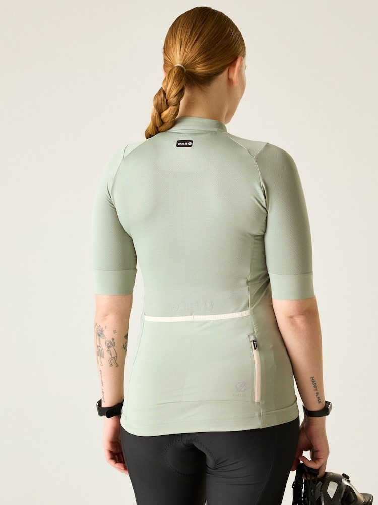 Dare 2b Green Lightning Short Sleeve Cycle Jersey - Image 2 of 9 Dare 2b Green Lightning Short Sleeve Cycle Jersey - Image 2 of 9