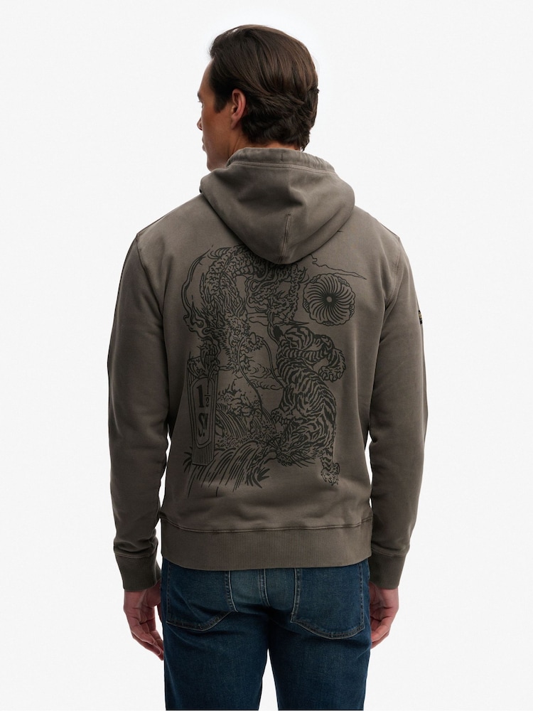 Superdry Grey Tokyo Narrative Loose Hoodie - Image 2 of 6