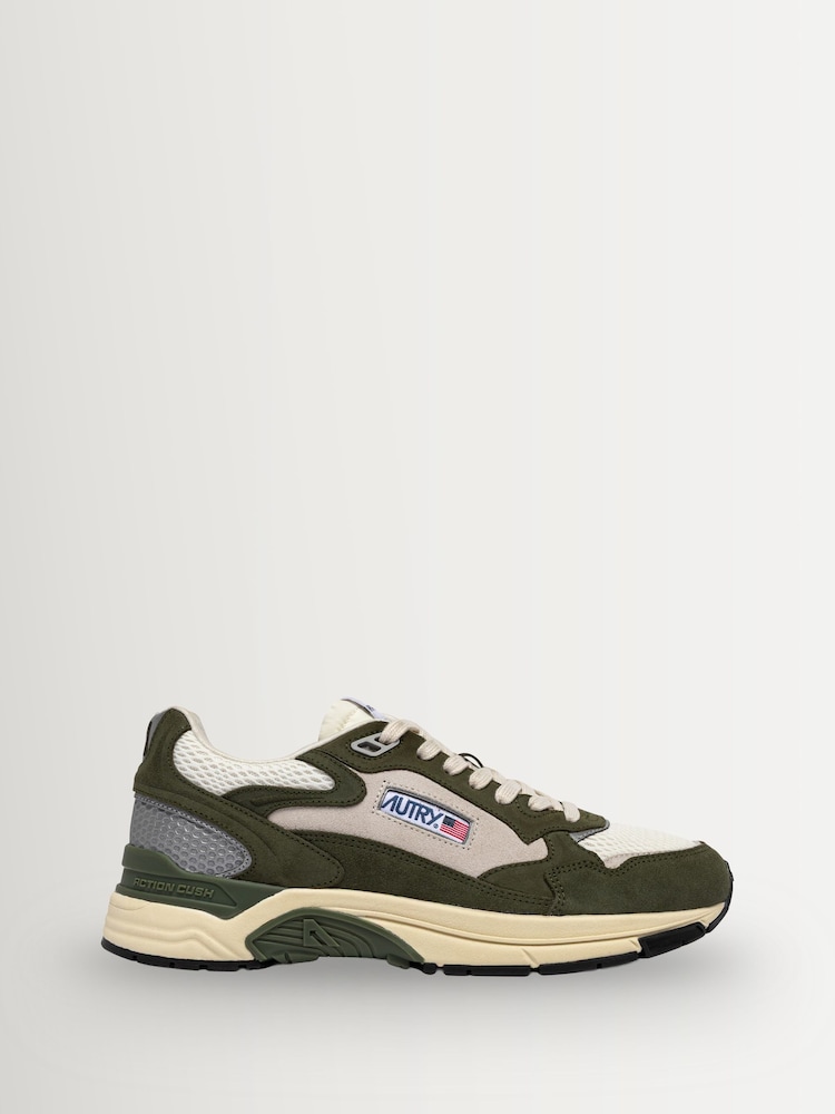 AUTRY Green Hyperway Suede & Mesh Panelled Trainers - Image 1 of 6