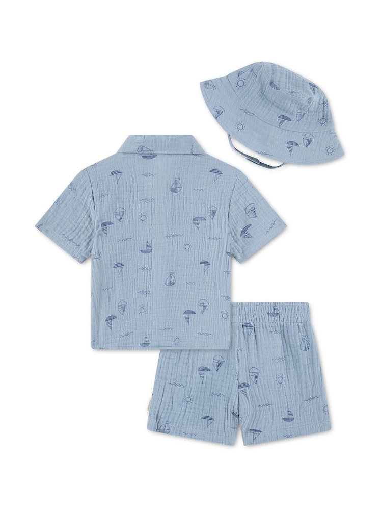 Sininen - Huggies Shirt, Shorts & Hats 3 Piece Set - Kuva 2 / 3
