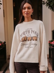 Ecru Christmas Long Sleeve Jumper - Image 3 of 5