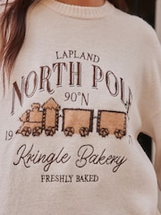 Ecru Christmas Long Sleeve Jumper - Image 5 of 5