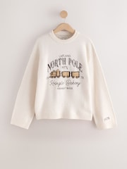 Ecru Gingerbread Bakery Collegiate Christmas Long Sleeve Jumper - Image 6 of 8