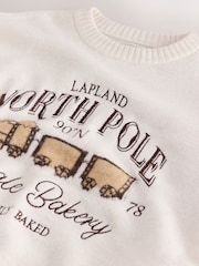 Ecru Gingerbread Bakery Collegiate Christmas Long Sleeve Jumper - Image 8 of 8